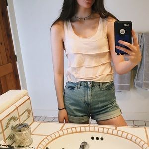 🌸FREE PEOPLE🌸 pink ruffle top NWOT